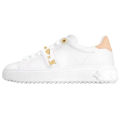 LOUIS VUITTON Time Out Cow Leather Low top Skateboard Shoes Women's White