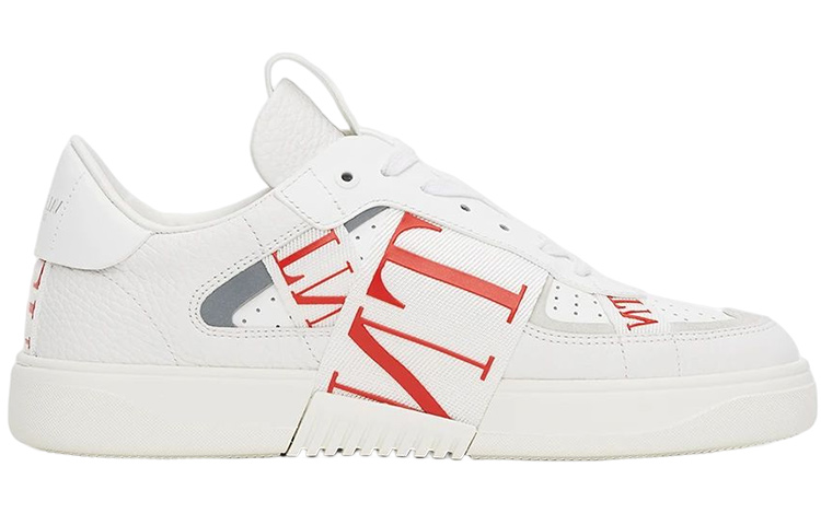Valentino VL7N Leather Low top Stylish Skateboarding Shoes Women's White Red