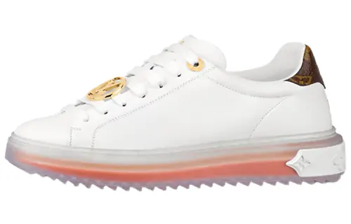 LOUIS VUITTON Time Out Low top Low top Stylish Skateboarding Shoes Women's White Orange