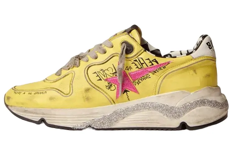 Golden Goose Running Sole PU Leather Distressed Low top Casual Shoes Women's