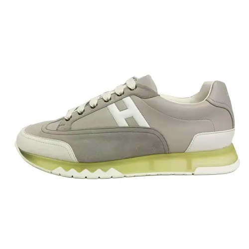 HERMES Leather Low top Casual Shoes Men's Gray
