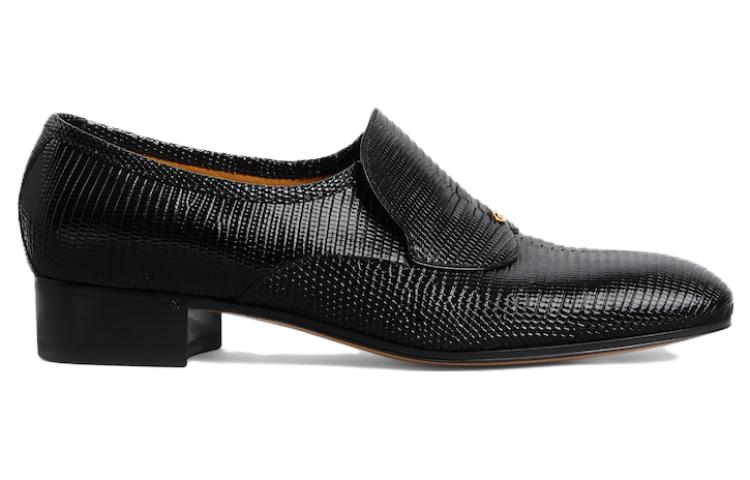 GUCCI Leather Casual Shoes 3cm Men's Black