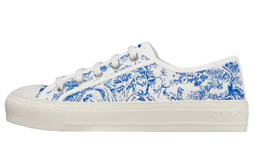 DIOR Walk'n'Dior Cotton Fabric Stylish Skateboarding Shoes Women's Bright Blue