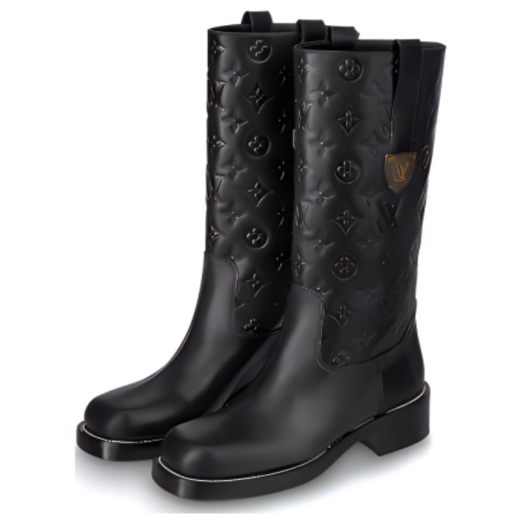 LOUIS VUITTON Downtown Boots 'Black Monogram' Women's