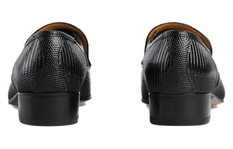 GUCCI Leather Casual Shoes 3cm Men's Black