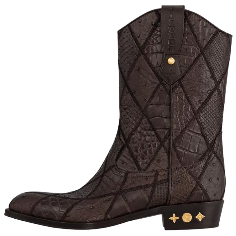 LOUIS VUITTON Rider Ankle Boots Men's Brown