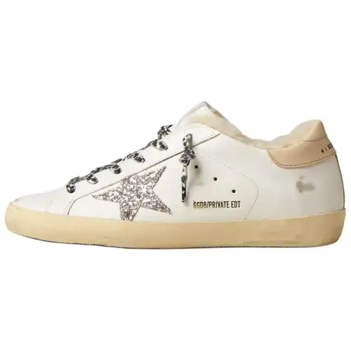 Golden Goose Super Star Cow Leather Low top Skateboard Shoes Women's White