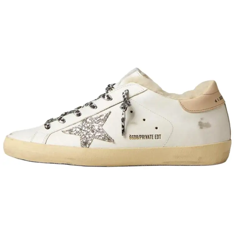 Golden Goose Super Star Cow Leather Low top Skateboard Shoes Women's White