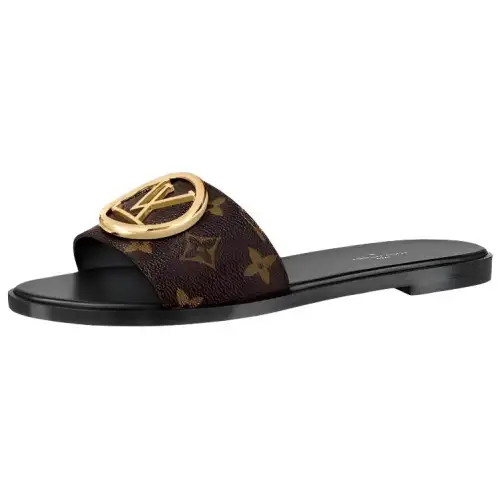 LOUIS VUITTON Lock It Slide Slippers Women's Monogram Color