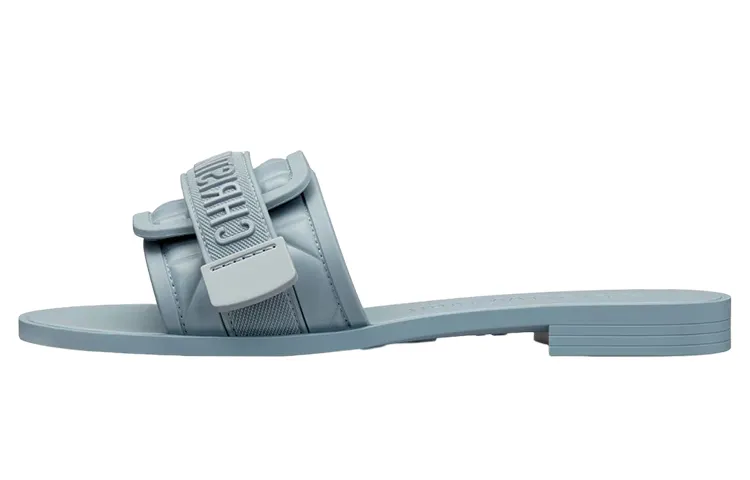 DIOR Diorevolution Embossed Rubber Sole Slide Slippers Women's Sky Blue