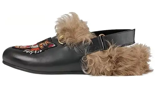 Gucci Horsebit Slipper 'Angry Cat Applique - Black'