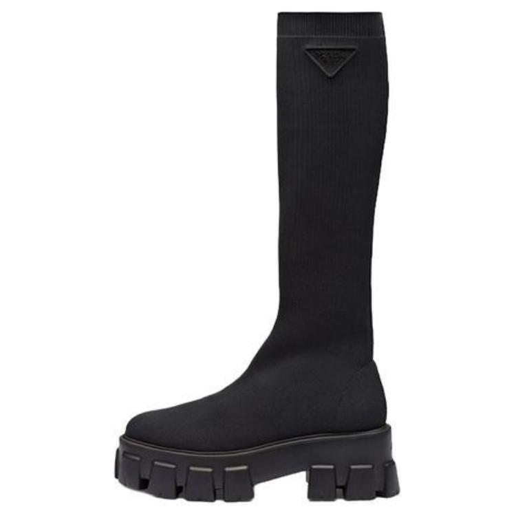 PRADA Monolith Knee High Boots 5.5cm Women's Black