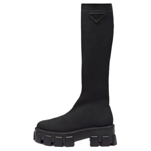 PRADA Monolith Knee High Boots 5.5cm Women's Black