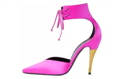 GUCCI Fabric Cone Heel High Heels 10.5cm Women's Fuchsia