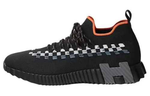 HERMES Fle Low top Casual Shoes Men's Black