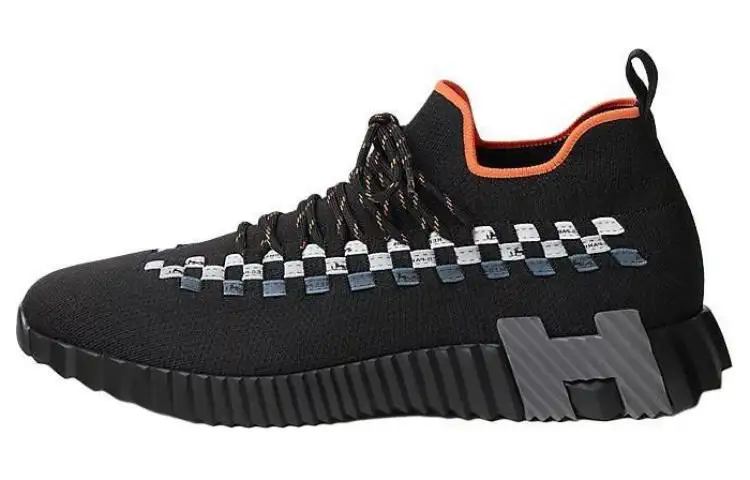 HERMES Fle Low top Casual Shoes Men's Black