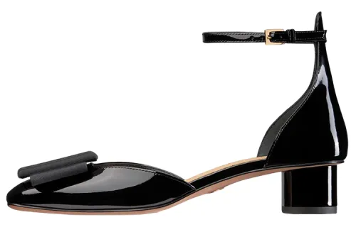 DIOR Idylle Patent Leather Medium Heel Shoes Women's Black
