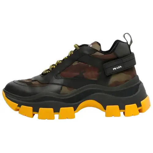 PRADA Pegasus Low top Chunky Sneakers Men's Black Yellow
