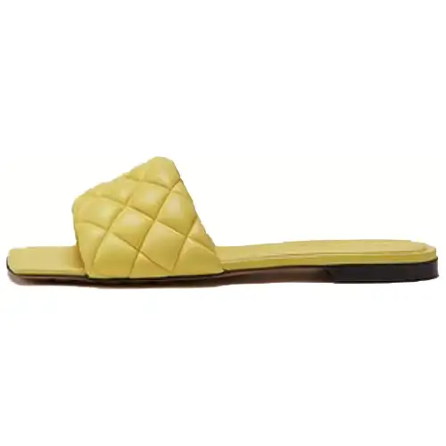 Bottega Veneta Padded Comfortable Slide Slippers Women's Yellow Pear