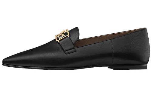 HERMES Time Leather Women's Casual Shoes Women's Black