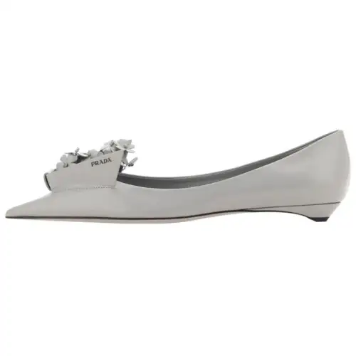 PRADA Patent Leather Casual Shoes Women's Gray