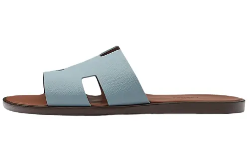 HERMES Izmir Sandal Sea Green Epsom Leather