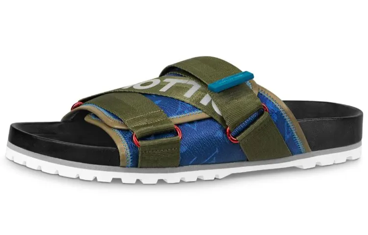 LOUIS VUITTON Slide Slippers Men's Blue Green