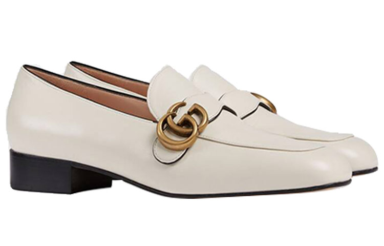 GUCCI Double G Block Heel High Heels Women's White