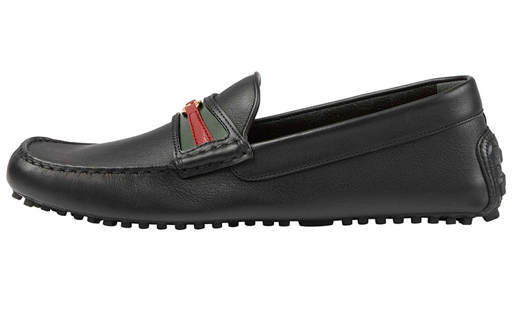 GUCCI Ayrton Gommino Loafers Men's Black