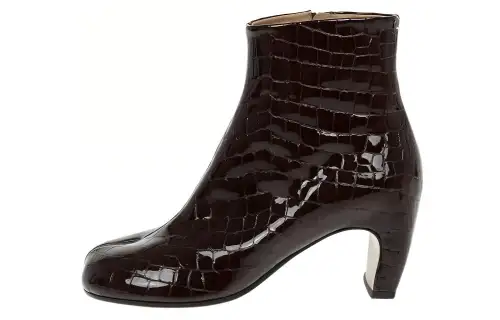 Maison Margiela Tabi Leather Casual Fashion Ankle Boots Women's Burgundy