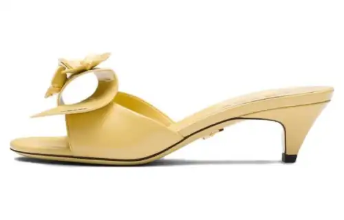 PRADA Slide Slippers 4.5cm Women's Yellow