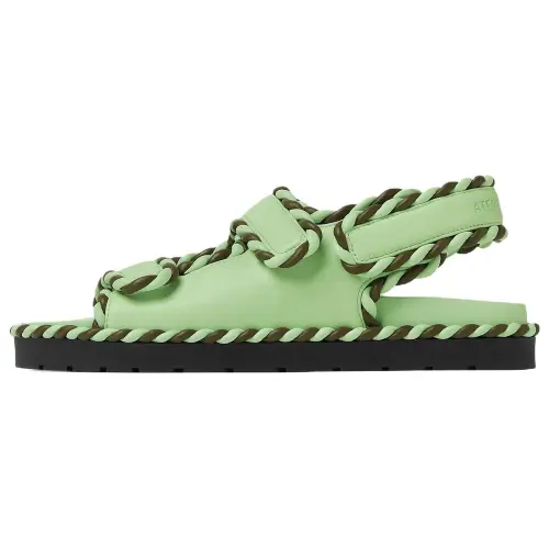 Bottega Veneta Jack Leather One Strap Sandals Women's Mint
