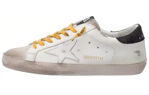 Golden Goose Super Star Low top Stylish Skateboarding Shoes Men's White Black Yellow Distressed