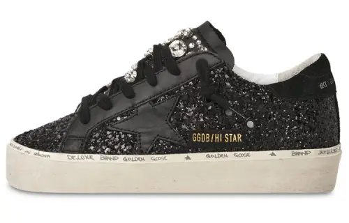 Golden Goose Hi Star Stylish Skateboarding Shoes Women's Black