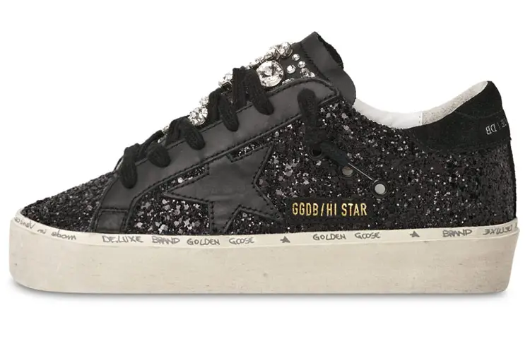 Golden Goose Hi Star Stylish Skateboarding Shoes Women's Black