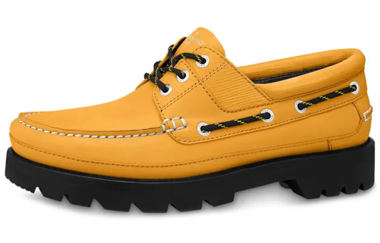 LOUIS VUITTON Summerland Top Grain Cow Leather Men's Casual Shoes Men's Yellow