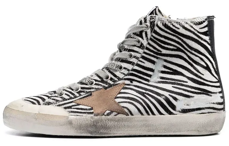 Golden Goose Francy Leather High top Stylish Skateboarding Shoes Women's Gray