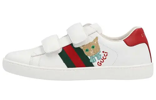 GUCCI ACE Stylish Skateboarding Shoes Women's White Red