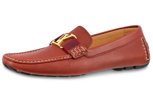 LOUIS VUITTON Monte Carlo Calfskin Casual Shoes Women's Red