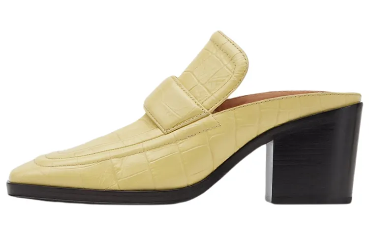 Bottega Veneta Closed Toe Slippers Women's Beige Yellow