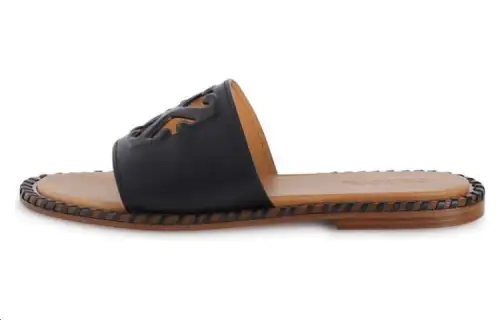 OFF WHITE Twist Arrow embossed Leather Slides Women's