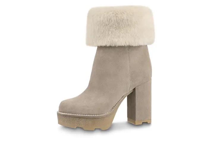 LOUIS VUITTON Beaubourg Leather Ankle Boots Women's Brown