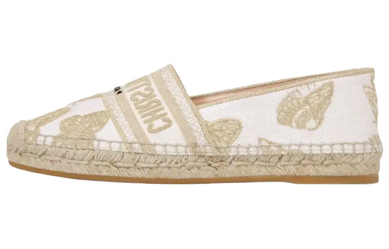 DIOR Granville Comfortable Round Toe Espadrilles Women's Gold