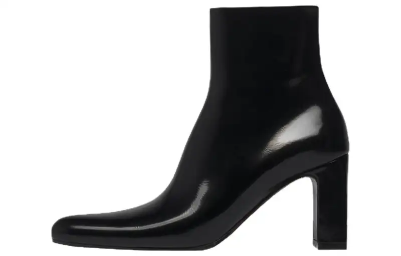 Balenciaga Leather Ankle Boots 8cm Women's Black