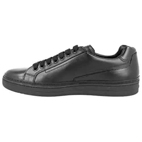 PRADA Leather Low top Stylish Skateboarding Shoes Men's Black