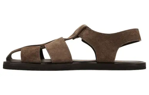 THE ROW Suede Beach Sandals Men's Brown