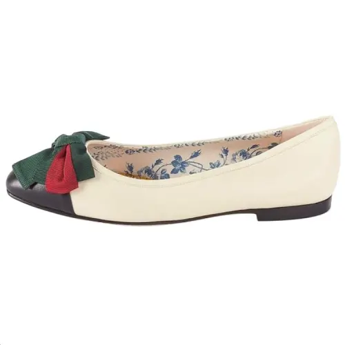 GUCCI Leather Casual Shoes Women's White