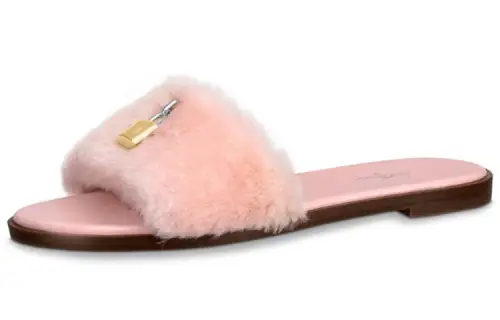 LOUIS VUITTON Lock It Slide Slippers Women's Pink