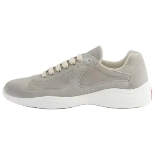 PRADA Suede Low top Casual Shoes Men's Gray