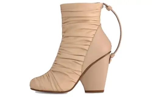 LOUIS VUITTON Olympia Sheepskin Ankle Boots 10cm Women's Umber